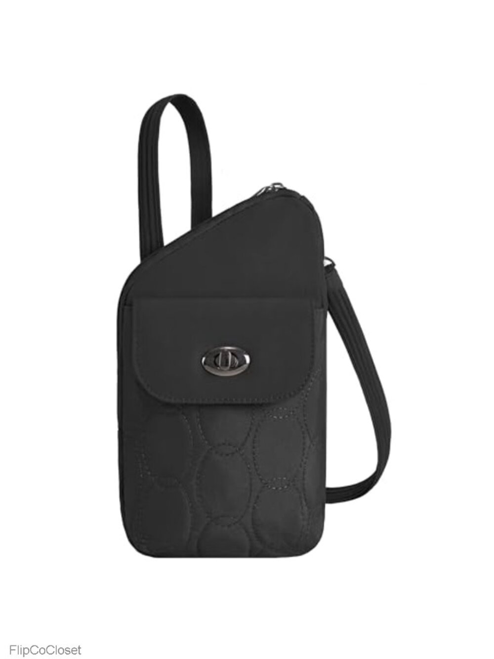 Anti-Theft Slim Asymmetric Crossbody Nylon Bag RFID Locking Zip